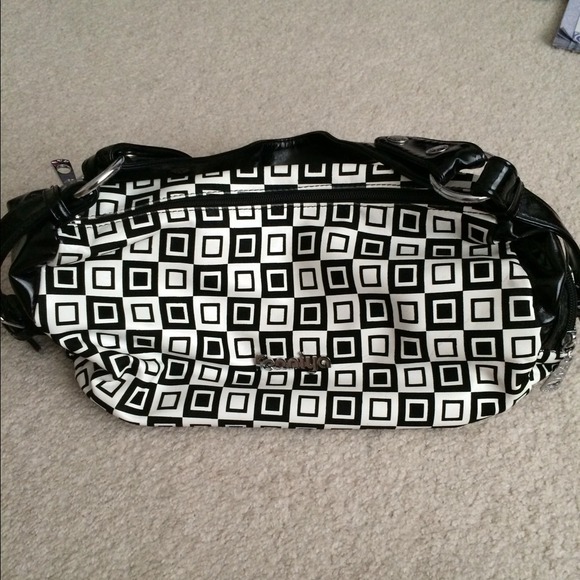 Black and white handbag
