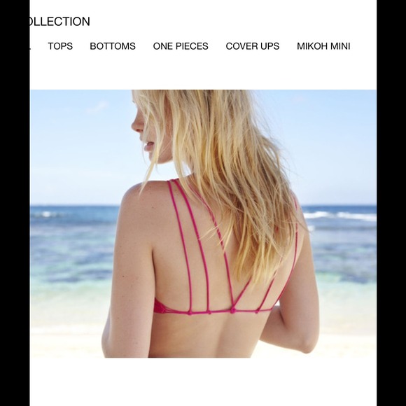 SOLD Mikoh Swimwear Kona Top, ocean print - Picture 1 of 3