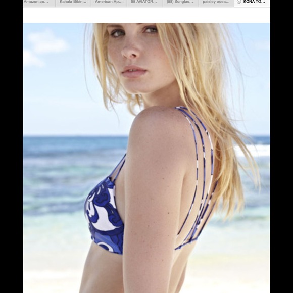 SOLD Mikoh Swimwear Kona Top, ocean print - Picture 2 of 3