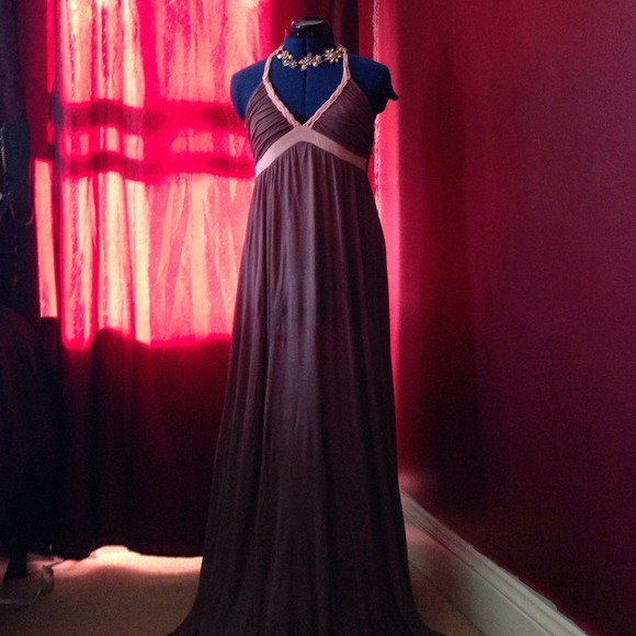 🎉HP🎉 Great Grecian full length taupe dress. NWOT