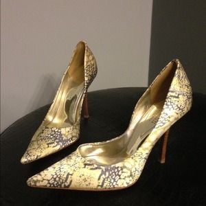 GUESS satin printed stilettos- gently worn
