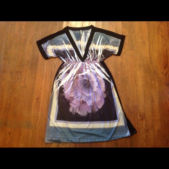 Purple and black printed dress