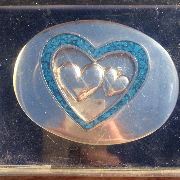 Real Gold and Turquoise Belt Buckle