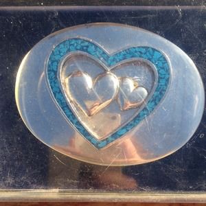 Real Gold and Turquoise Belt Buckle