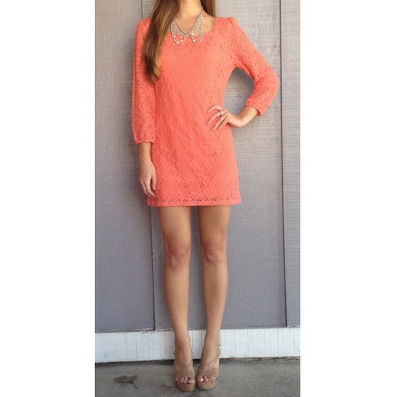 NWOT! Coral lace dress