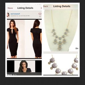 Black medium dress and grey bubble necklace !!