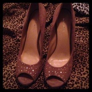 Nine West Beige Sparkle Heels