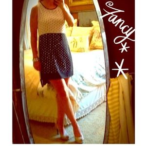 NWT blk/off-white shift dress,blk/silver stones