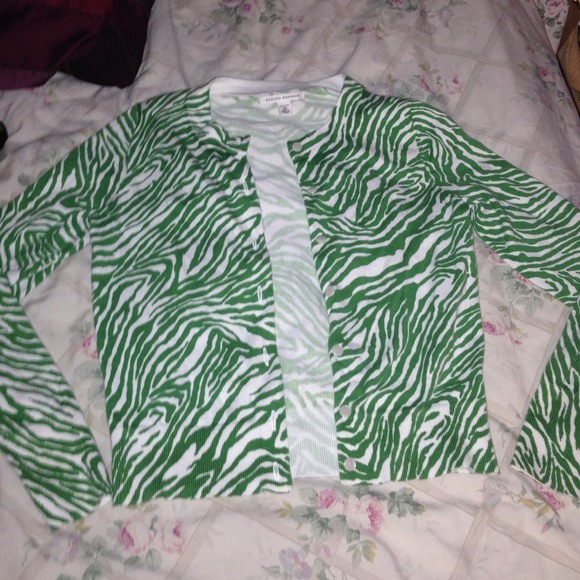 TRADED!! Green Zebra print cardigan