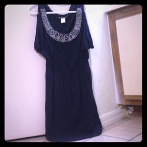 Navy dress.