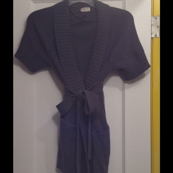 Super warm grey tie sweater