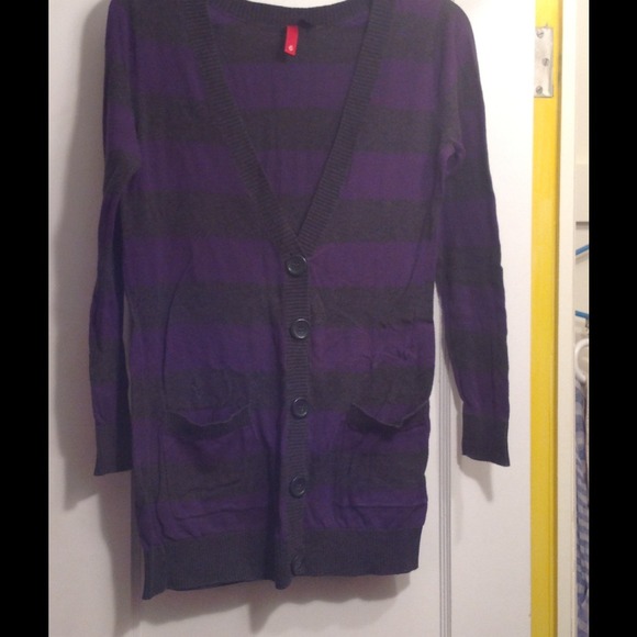 Grey and purple cardigan