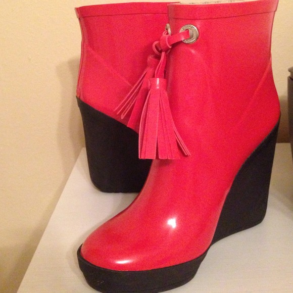 Authentic Coach Rainboots- Red NWOT Sz. 7