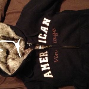 Black American zipper hoody