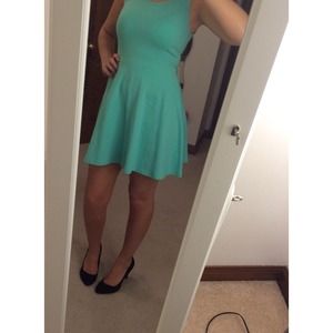 NWT Cyan/ teal colored skater dress