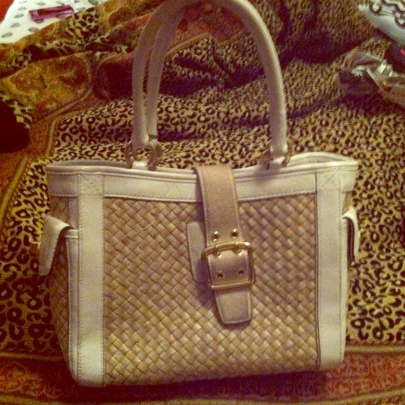 Coach straw basket weave purse