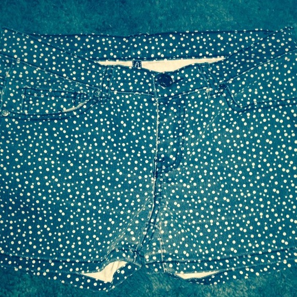 Gray nd white polka dot shorts
