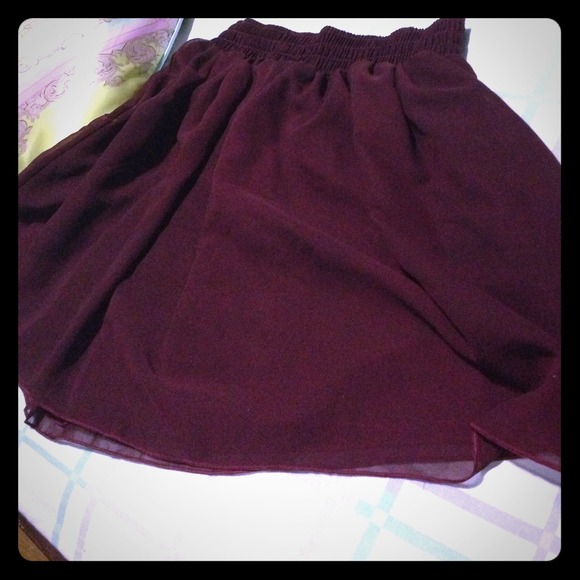 American Apparel burgundy chiffon dress S - Picture 1 of 4