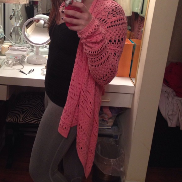 Victorias Secret Moda Knot Sweater Wrap in Salmon