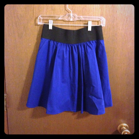 Blue a-line skirt