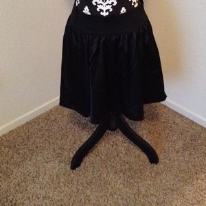 Black A-line skirt