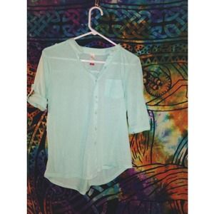 Comfy Pastel Blue Button Down 🌸