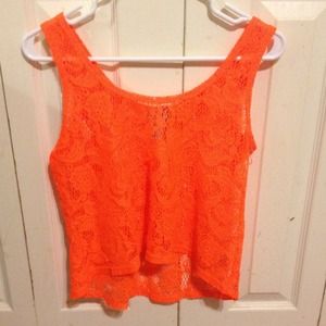 Orange lace top