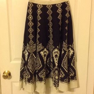 B & W Bohemian Indian Silver Sequin Gypsy Skirt.