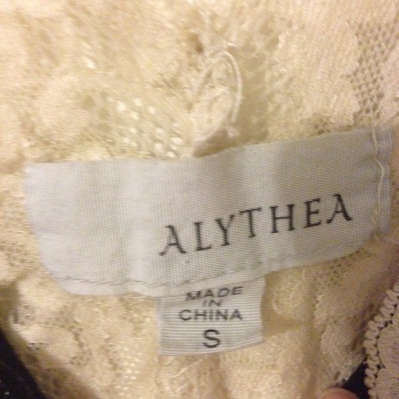 Cute Small Black With Cream Lace Top! - Picture 2 of 3