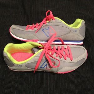 Grey and Neon New Balance Sneakers
