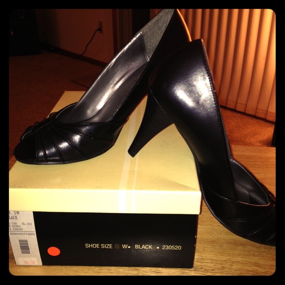 Black Peep Toe Heels