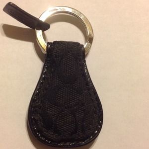 Coach Key Ring Black Never Used Custom-woven ID.