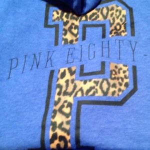 VS PINK BLUE ANIMAL PRINT HOODIE NWT SOLDOUT LARGE