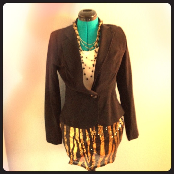 Hot N Delicious Black & Gold Sequin Skirt