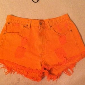 NEVER WORN orange high waisted shorts.