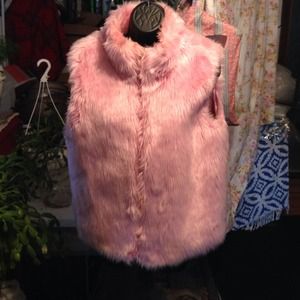 Faux fur pink vest