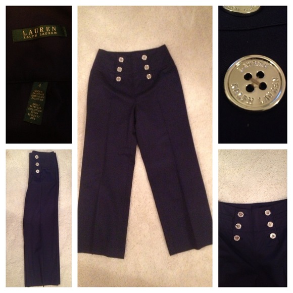 Ralph Lauren High Waisted Navy Trouser