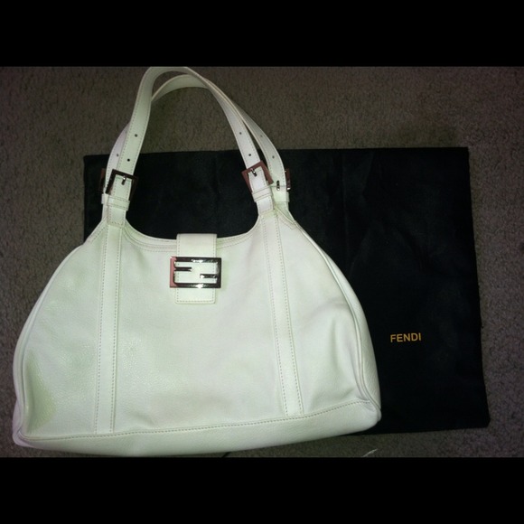 FENDI White Sporty Leather Bag
