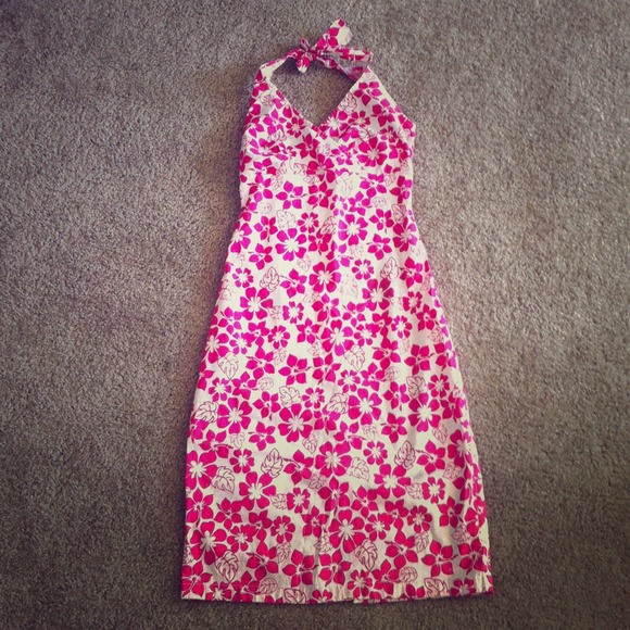 PINK FLORAL HAWAIIAN DRESS