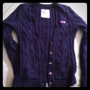 Navy Blue Hollister Cardigan / Sweater