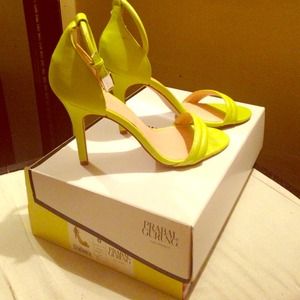 Lime green strap sandals