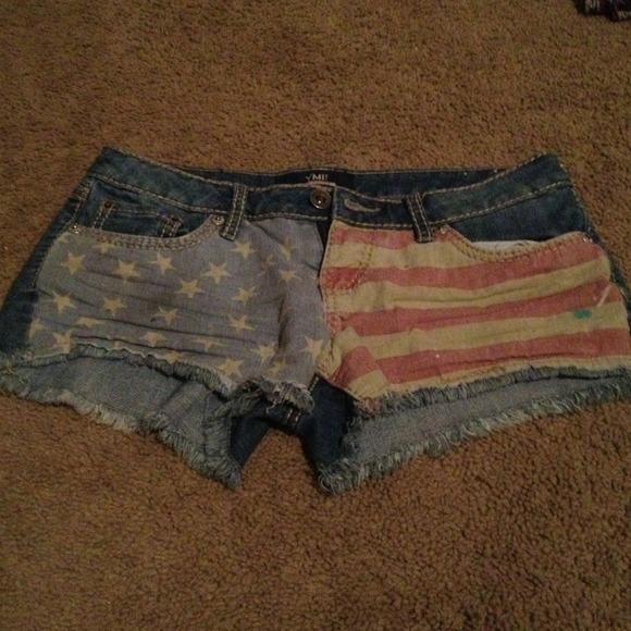 American flag denim shorts size 5