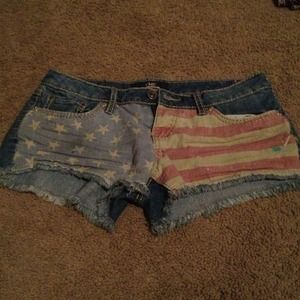 American flag denim shorts size 5