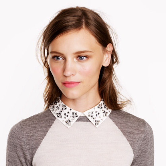 MERINO TIPPI BASEBALL SWEATER W/ REMOVABLE COLLAR