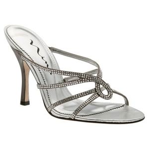 Nina Shoes - Nina 'Galica' Silver Strappy Rhinestone Heels Nina Shoes - Nina 'Galica' Silver Strappy Rhinestone Heels