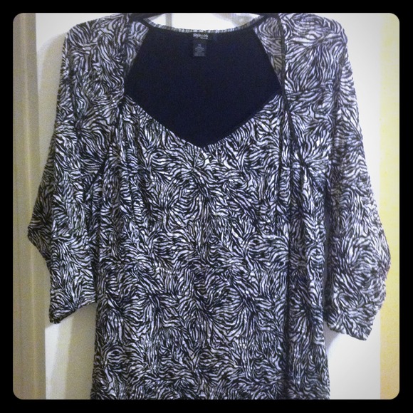 Black and white blouse