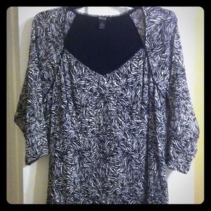 Black and white blouse