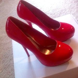 Red Patent Platform Heels