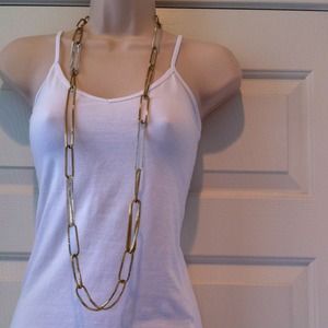 Gold & Silver Chain Link Detail Necklace