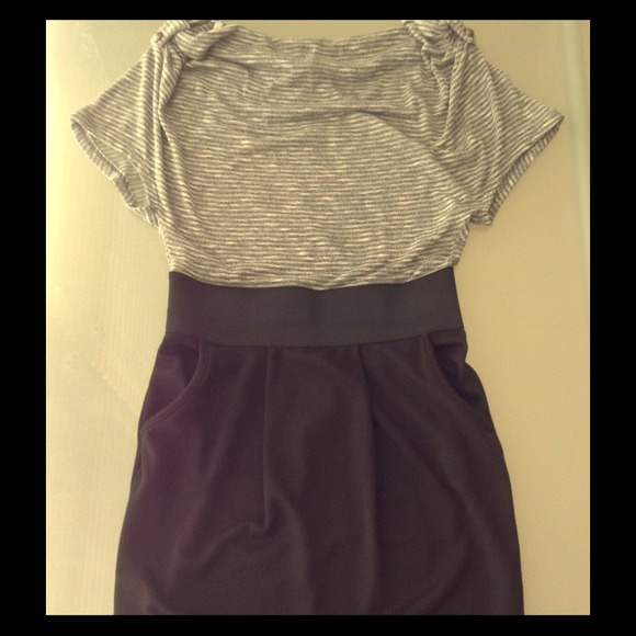 Black and Grey Miniskirt and Top One Piece